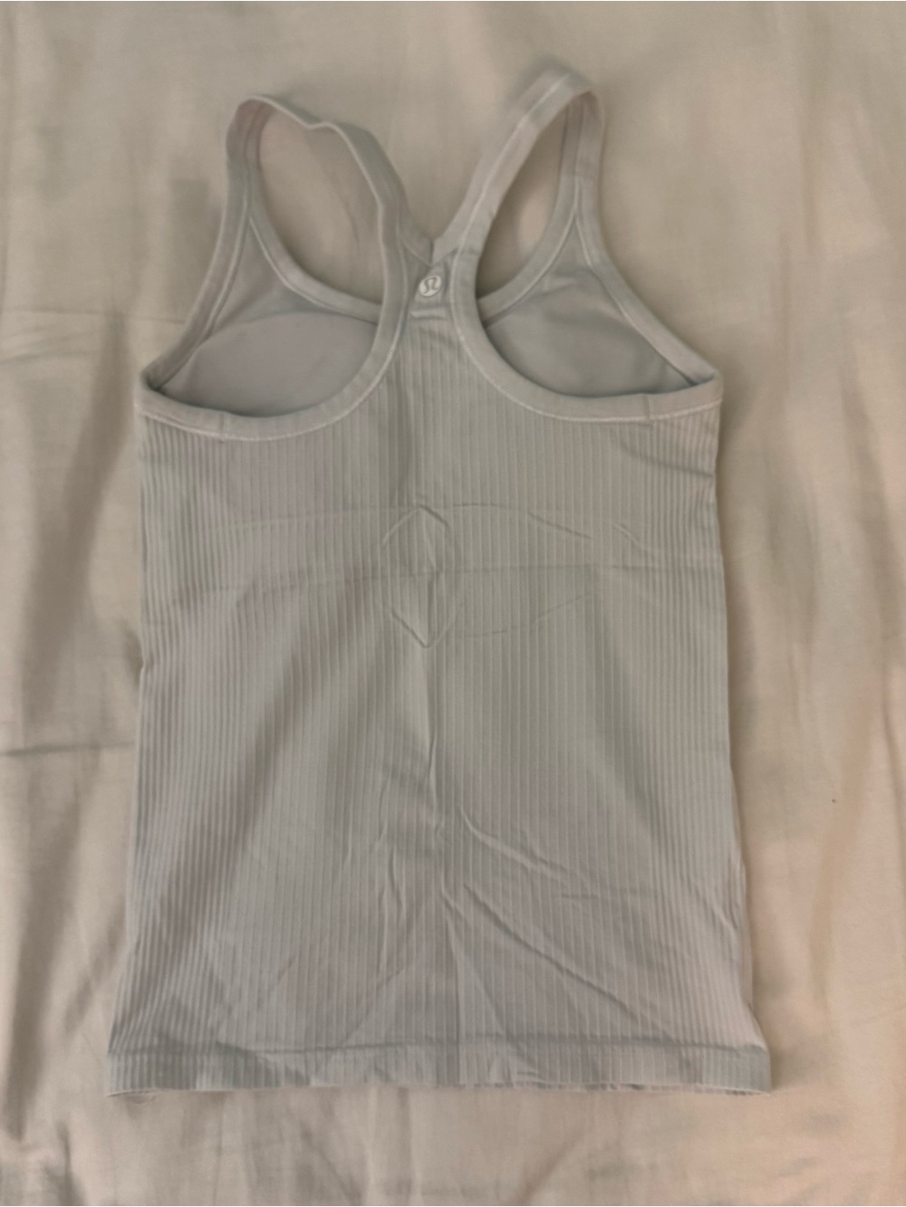Women’s Ribbed Racerback Tank Top - White - Picture 3 of 5